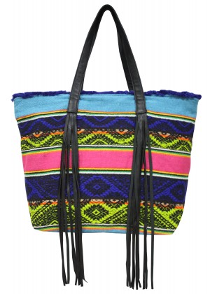 Color splash jacquard bag